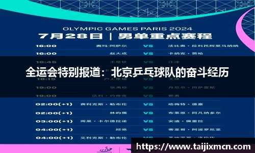 全运会特别报道：北京乒乓球队的奋斗经历