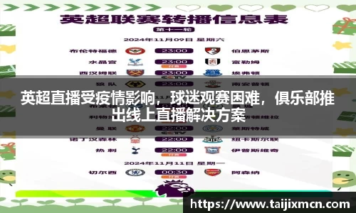 英超直播受疫情影响，球迷观赛困难，俱乐部推出线上直播解决方案